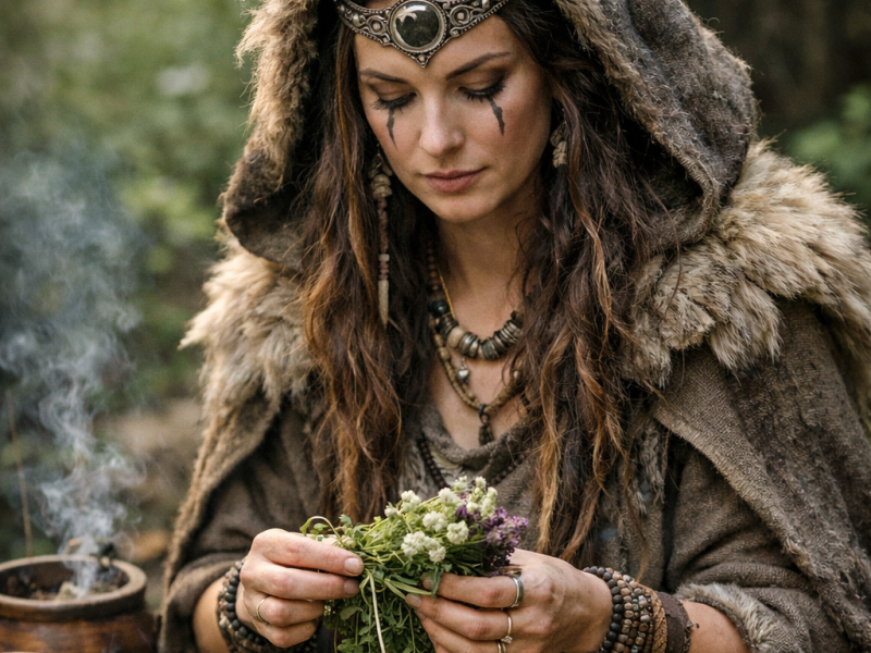 Foto af kvindelig heks