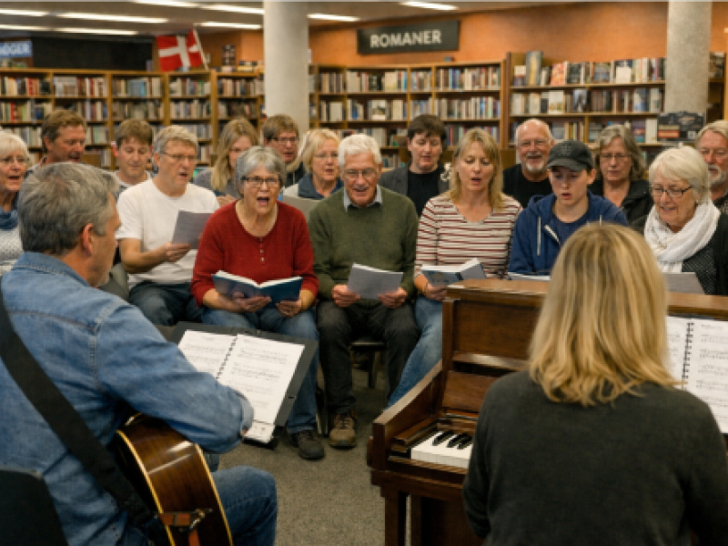 Foto af syngende gruppe