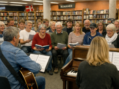 Foto af syngende gruppe