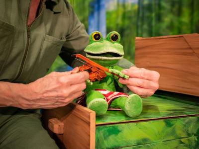 Foto af Frø, der spiller violin