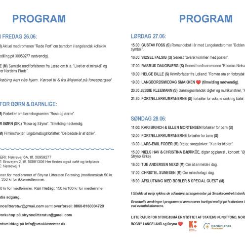 program Strynø litteraturfestival