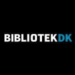 logo for bibliotek.dk på sort baggrund