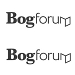 logo for bogforum i sort og hvid