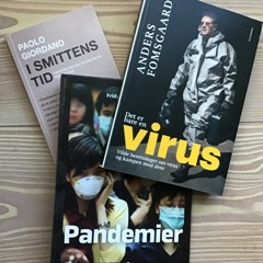 Forsider fra tre bøger om virus