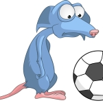 tegneseriemus med en fodbold